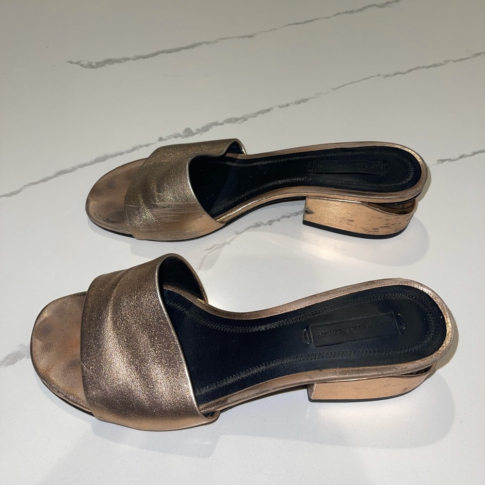 Alexander range rose gold/ metallic LOU sandals/mules sz. 35.5